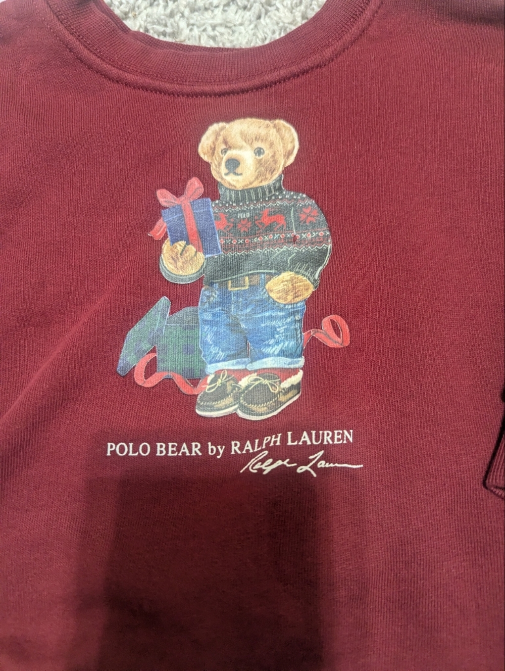 Polo Ralph Lauren Bear Christmas Red Crewneck Sweatshirt